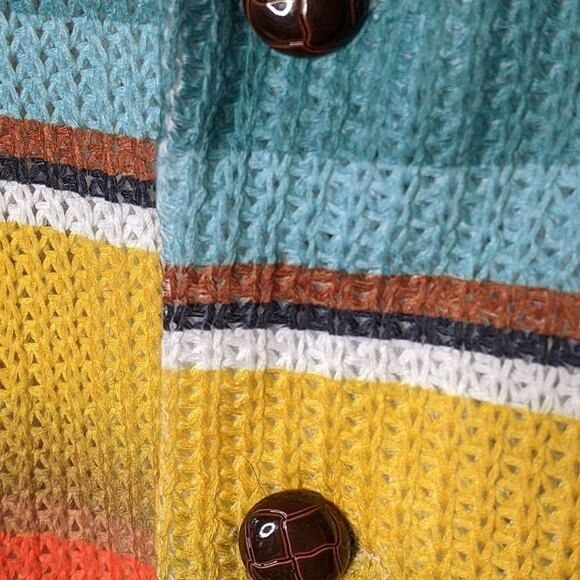 DETI Southwest Pattern Woven Button Down Cardigan size L - Picture 6 of 10